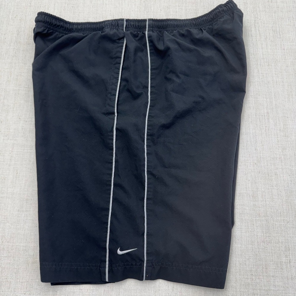 Nike Black Vintage Y2K Running Shorts Mens XL Reflective Embroidered Swoosh - Picture 10 of 14